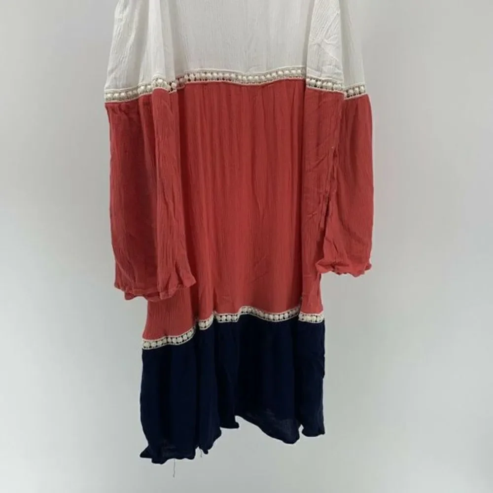 Umgee Cold Shoulder Tunic Top Tri Color Medium - Picture 2 of 8